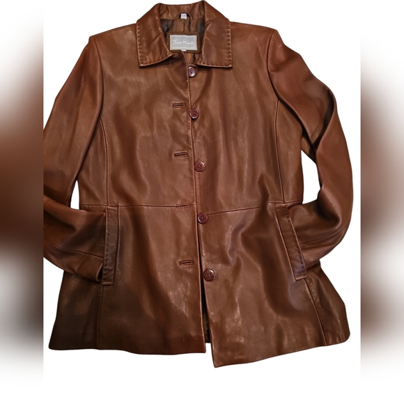 Vintage Juliet Michelle Adler Genuine Leather LAMB Jacket  Button Up RARE - Picture 8 of 10